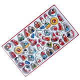48PCS Christmas Wooden Ornaments Hand-painted Puppets DIY Decoration