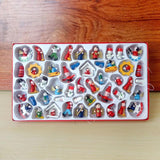 48PCS Christmas Wooden Ornaments Hand-painted Puppets DIY Decoration