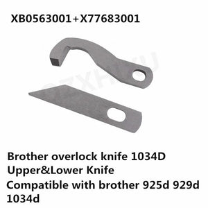 2 PCS Overlock Upper Lower & Blade For Brother 929D 1034D 1134D