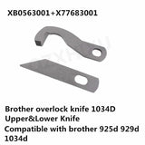 2 PCS Overlock Upper Lower & Blade For Brother 929D 1034D 1134D