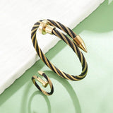 Lover's Charm Chain Link Cuff Stainless Steel Bangles