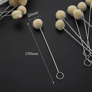100pcs Wool Ball Brush DIY Assisted Dyeing Round Wools Brush