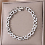 Hip Hop Zircon Heart Bracelet Y2K Jewelry Christmas