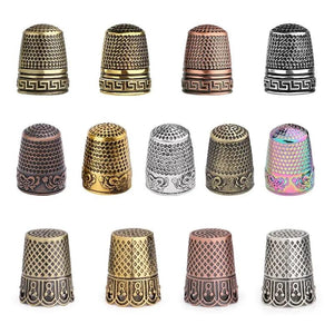 SHWAKK Metal Vintage Ring Thimble For Embroidery Fingers Cover