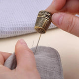SHWAKK Metal Vintage Ring Thimble For Embroidery Fingers Cover