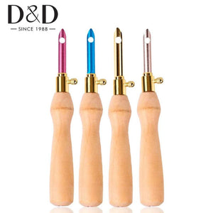 Adjustable Punch Needle Embroidery Pen Cross Stitch Sewing Wood Handle