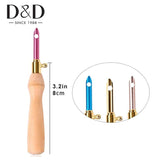 Adjustable Punch Needle Embroidery Pen Cross Stitch Sewing Wood Handle