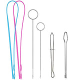 6 PCS Sewing Loop Kit Drawstring Threader Tools Set Metal Tweezers DIY Knitting
