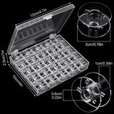 25Pcs Sewing Machine Bobbins Spools Clear Plastic Storage Box DIY Embroidery