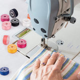 25Pcs Sewing Machine Bobbins Spools Clear Plastic Storage Box DIY Embroidery