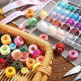 25Pcs Sewing Machine Bobbins Spools Clear Plastic Storage Box DIY Embroidery