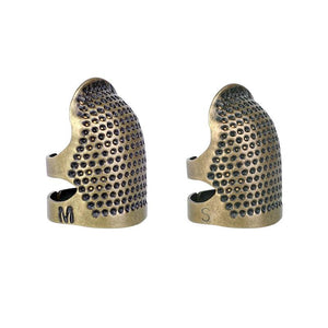 SHWAKK 2PCS Thimble Retro Finger Protector Antique Ring Handworking Needle Thimb