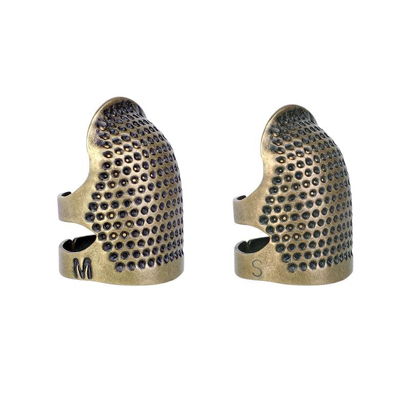 SHWAKK 2PCS Thimble Retro Finger Protector Antique Ring Handworking Needle Thimb