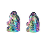 SHWAKK 2PCS Thimble Retro Finger Protector Antique Ring Handworking Needle Thimb