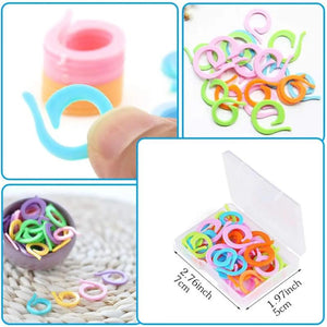 Knitting Crochet Markers 20 Small + 20 Large Stitch Marker Ring with Plastic Box