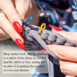 Knitting Crochet Markers 20 Small + 20 Large Stitch Marker Ring with Plastic Box