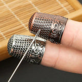 2 Pcs Cross Stitch Sewing Cloth DIY Accessories Pure Copper Top Hat Thumb Protec
