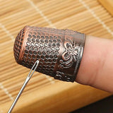 2 Pcs Cross Stitch Sewing Cloth DIY Accessories Pure Copper Top Hat Thumb Protec