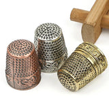 2 Pcs Cross Stitch Sewing Cloth DIY Accessories Pure Copper Top Hat Thumb Protec