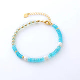 Romantic Nature Pearl Bracelet with Stone Beads