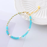 Romantic Nature Pearl Bracelet with Stone Beads