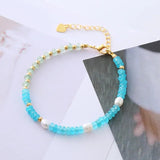 Romantic Nature Pearl Bracelet with Stone Beads