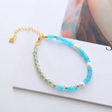 Romantic Nature Pearl Bracelet with Stone Beads