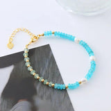 Romantic Nature Pearl Bracelet with Stone Beads
