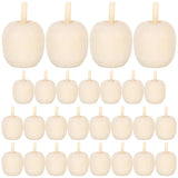 30 Pcs Unpainted Wooden Fruit Craft Ornaments for Kids DIY Toy
