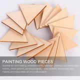 60 Pcs Wooden Triangular Cutouts Ornaments DIY Crafts Accessories