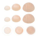 150 Pcs Unfinished Wooden Half Balls DIY Craft Accessories