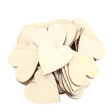 BESTOYARD 60mm Wooden Heart Crafts Wedding Decoration DIY Accessories
