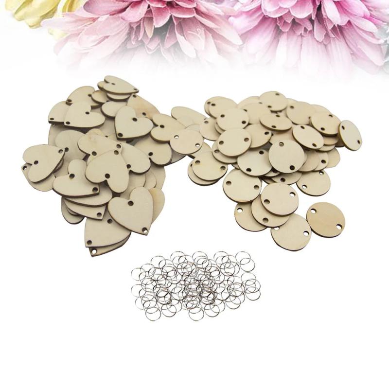 200 Pcs Christmas Wooden Embellishments Slices Chips