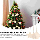 30 Pcs Christmas Wood Pendant Wooden Craft Xmas Tree Ornament Boxwood Decor