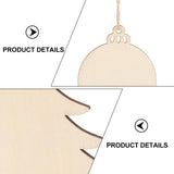 30 Pcs Christmas Wood Pendant Wooden Craft Xmas Tree Ornament Boxwood Decor