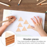 60 Pcs Triangular Wood Chips Wooden DIY Crafts Triangle Slices
