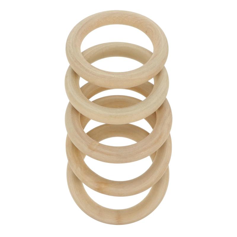 5 Pcs Solid Wood Dream Catcher Rings DIY Crafts Bag Accessories