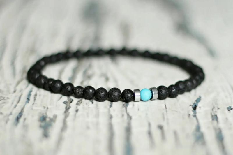 Men's 4mm Bead Bracelet, Minimalist Christmas Gift for Him