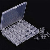 25PCS Bobbins Set with Transparent Storage Box for Sewing Thread
