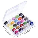 25PCS Bobbins Set with Transparent Storage Box for Sewing Thread