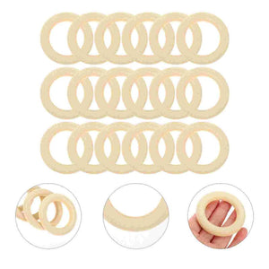 30 Pcs Woodsy Decor Wooden Ring Supply Accessory Rings Lace DIY Decor