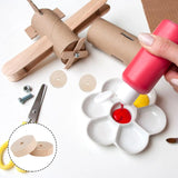 Wooden Toy Wheels DIY Building Model Accessories Children Model Toys Khaki