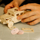 Wooden Toy Wheels DIY Building Model Accessories Children Model Toys Khaki