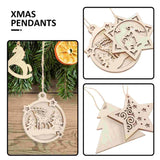 10pcs Unfinished Wood Christmas Cutouts Xmas Decor DIY Accessories