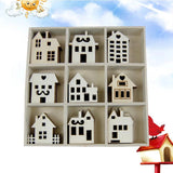 45pcs Wooden House Shaped Embellishments for DIY Wood Crafts