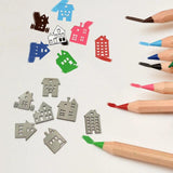 45pcs Wooden House Shaped Embellishments for DIY Wood Crafts