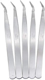 5PCS 5 Tweezers Stainless Steel 6 Long