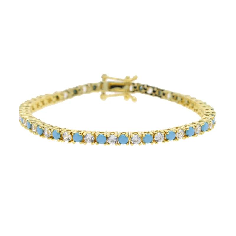 Geometric Round CZ Tennis Bracelet - Christmas Gift Jewelry