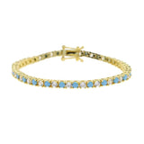 Geometric Round CZ Tennis Bracelet - Christmas Gift Jewelry