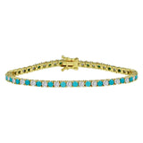 Geometric Round CZ Tennis Bracelet - Christmas Gift Jewelry